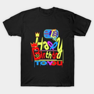 Happy Birthday Alphabet Letter (( E )) Dazzling Creative Design T-Shirt